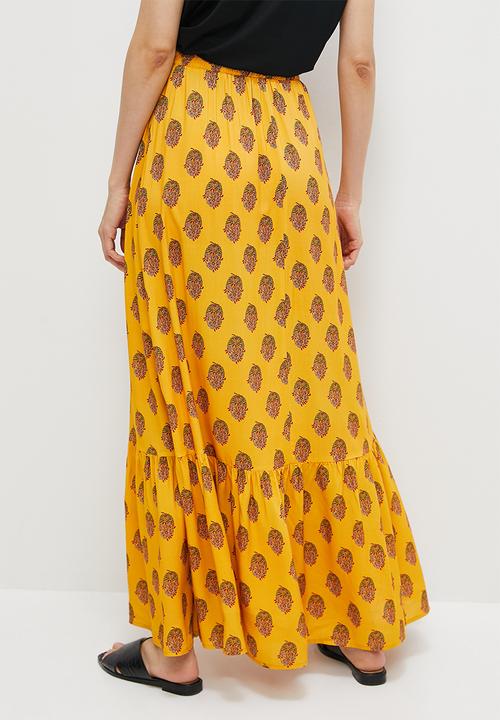 edit - Tiered boho maxi skirt - marigold paisley