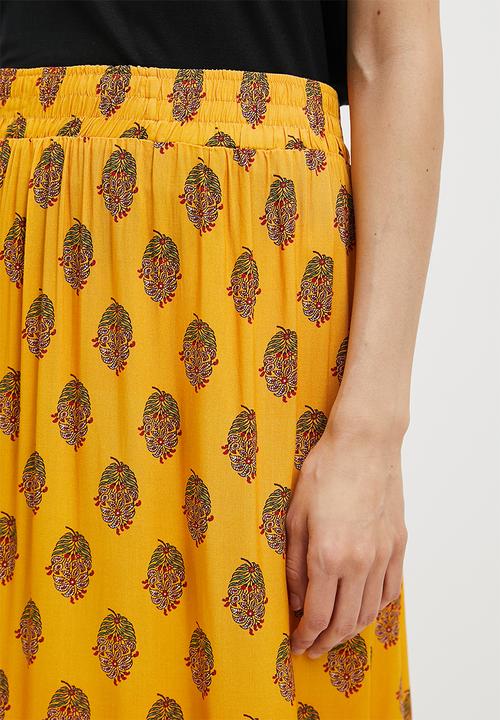 edit - Tiered boho maxi skirt - marigold paisley