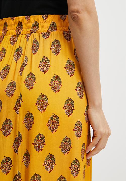 edit - Tiered boho maxi skirt - marigold paisley