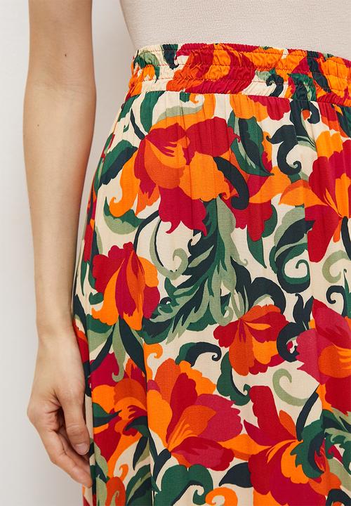 edit - Tiered boho maxi skirt - bold oriental