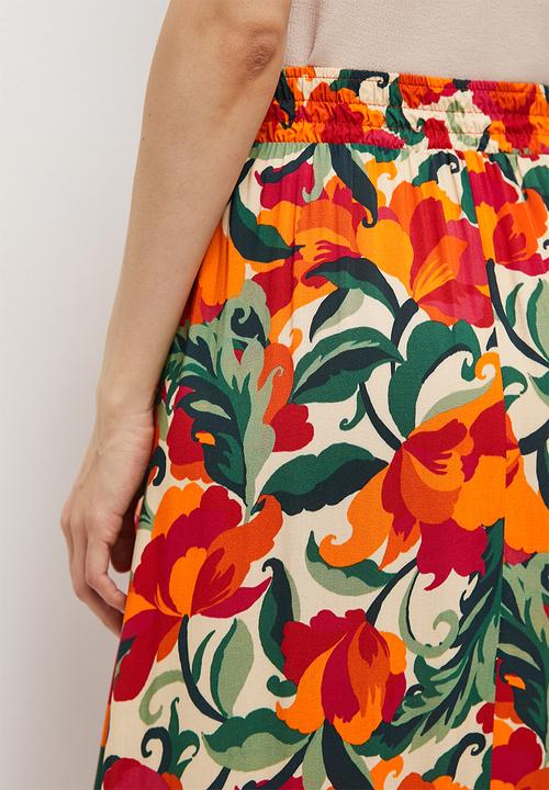 edit - Tiered boho maxi skirt - bold oriental
