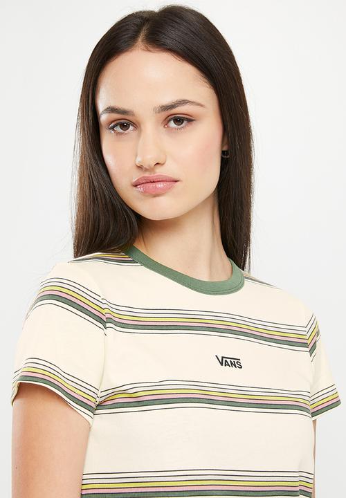 Vans - Line driven mini tee - marshmallow & duck green