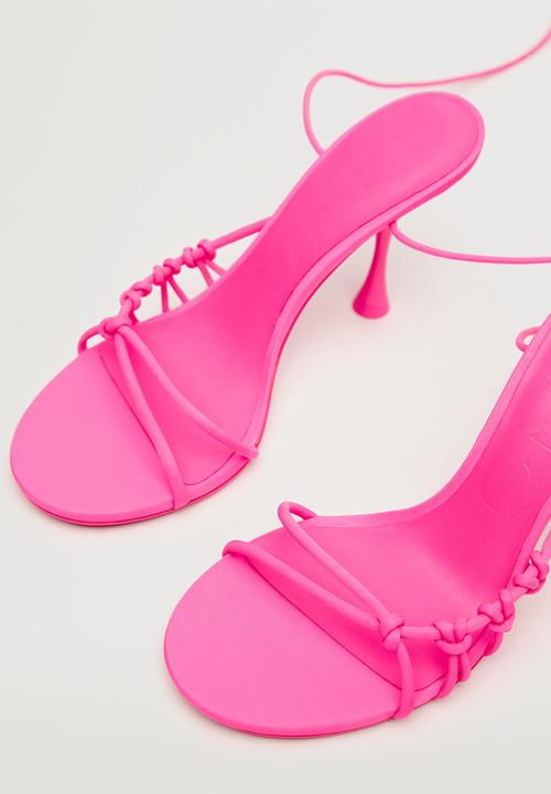 MANGO - Knot1 strappy heeled sandal - bright pink
