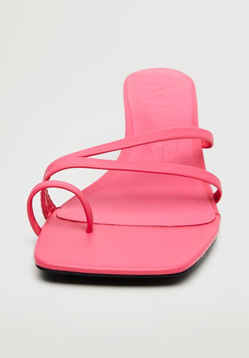 MANGO - Two leather heel mule - pink