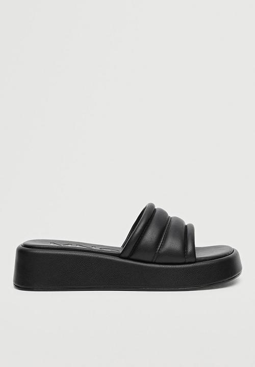 MANGO - Paddi flatform slide - black