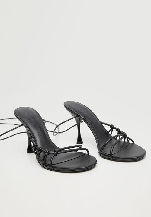MANGO - Knot strappy heeled sandal - black