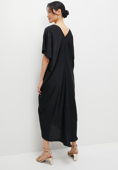 MILLA - Satin kaftan - black