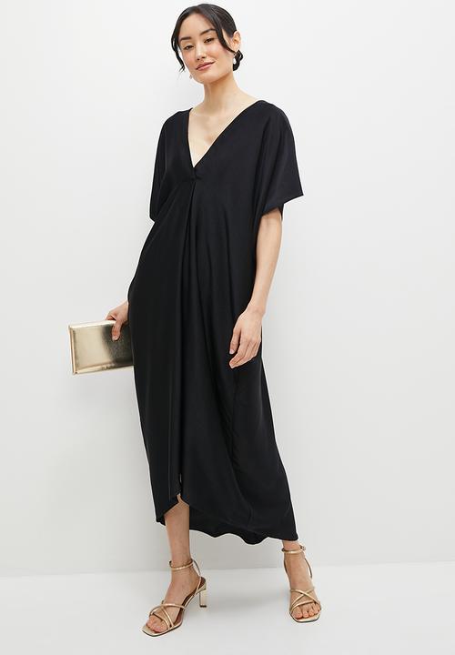 MILLA - Satin kaftan - black