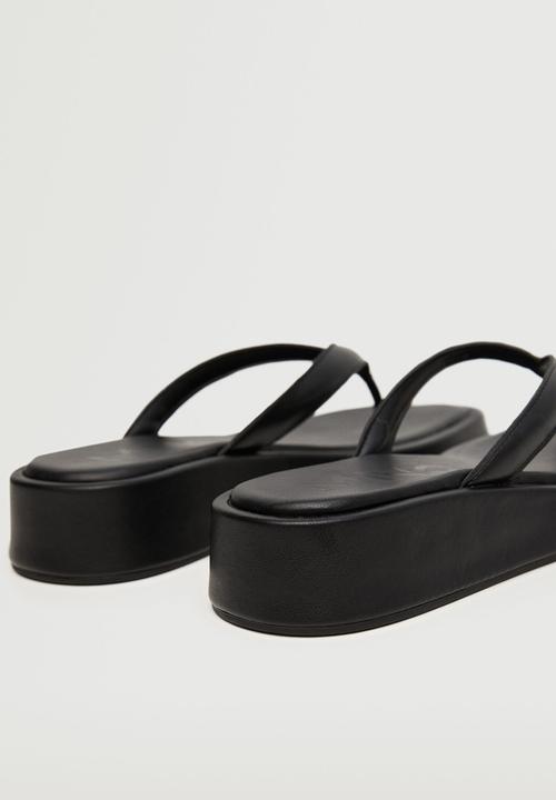 MANGO - Sim flatform sandal - black