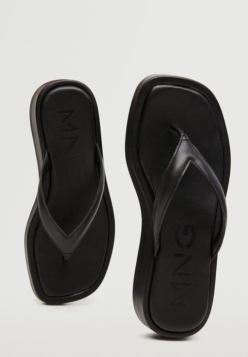 MANGO - Sim flatform sandal - black