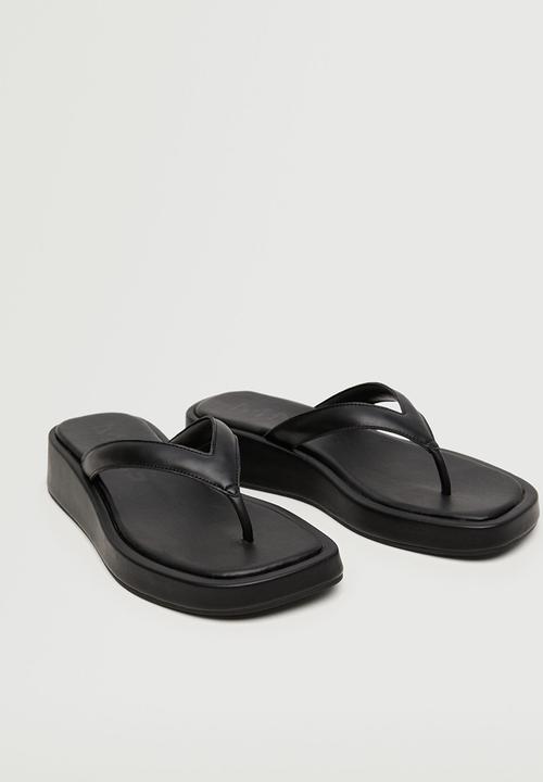 MANGO - Sim flatform sandal - black