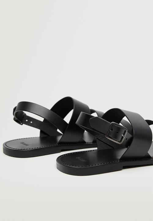 MANGO - Sandals romana 2 - black