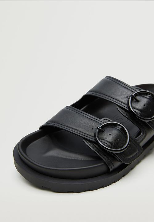 MANGO - Round sandal - black