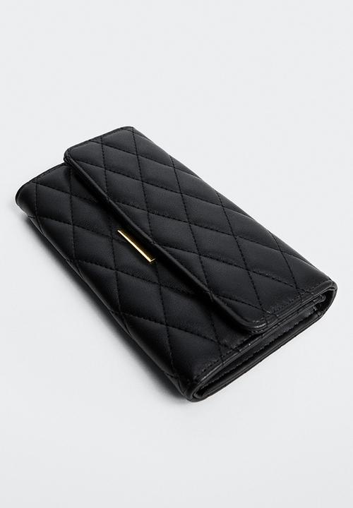 MANGO - Quilted wallet - black