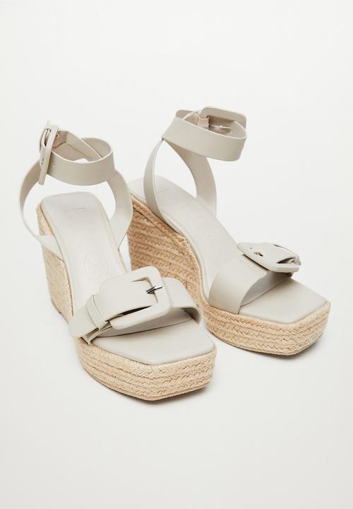 MANGO - Maite espadrille wedge heel - stone