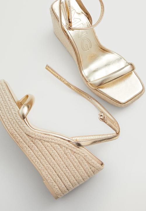 MANGO - Carmina wedge heel - gold