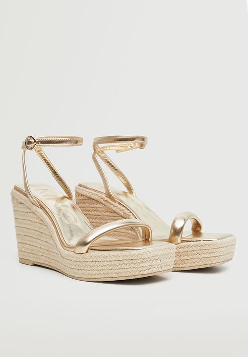 MANGO - Carmina wedge heel - gold