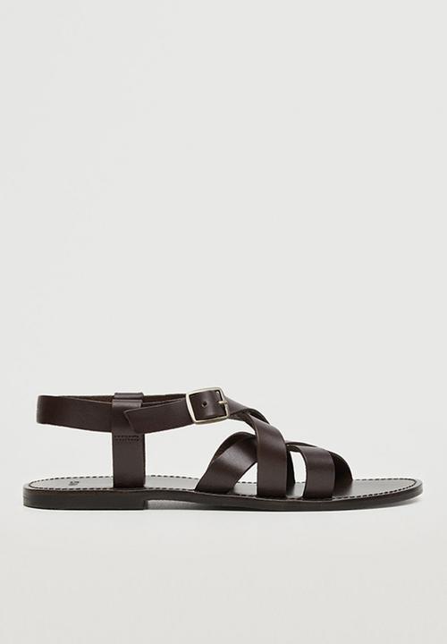 MANGO - Sandals roman 1 - dark brown