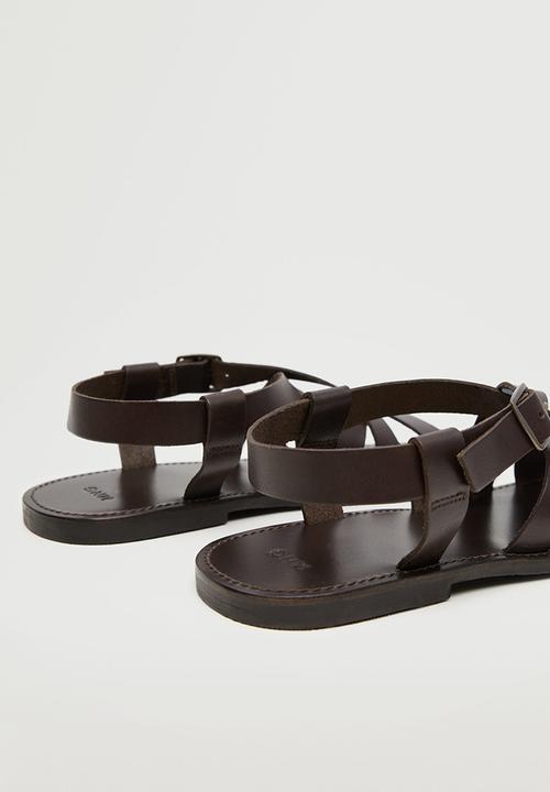 MANGO - Sandals roman 1 - dark brown