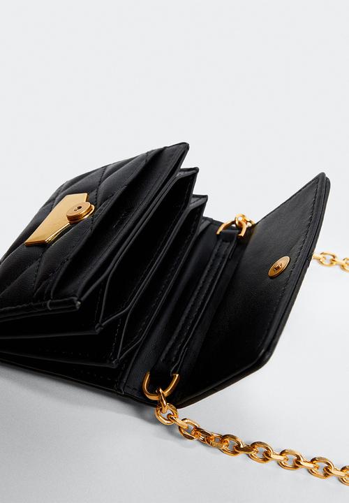 MANGO - Quilted cardholder - black