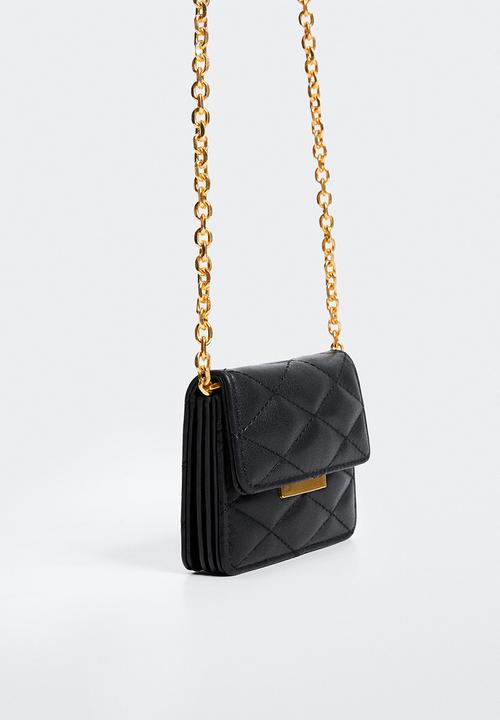 MANGO - Quilted cardholder - black