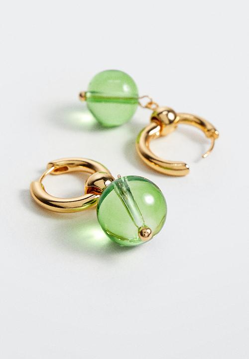 MANGO - Hoop pendant earrings - gold