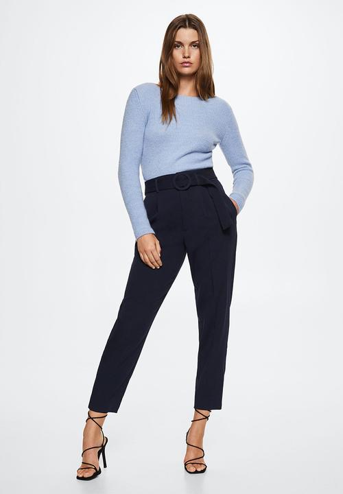 MANGO - Trousers manuel - navy
