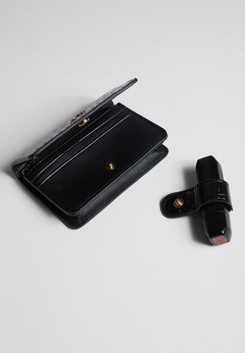 MANGO - Croc-effect wallet - black