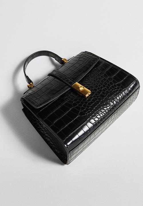 MANGO - Croco crossbody bag - black