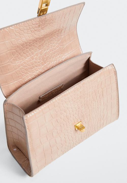 MANGO - Croc-effect cross body bag - neutral