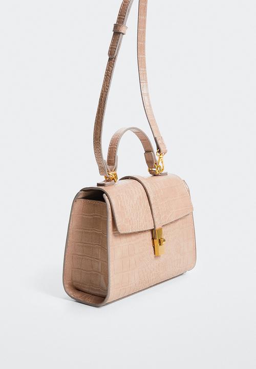 MANGO - Croc-effect cross body bag - neutral