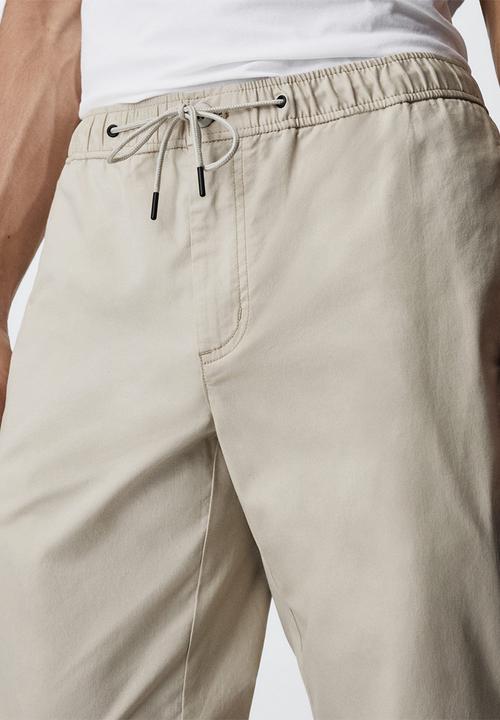 MANGO - Trousers cuffed gunma - lt green