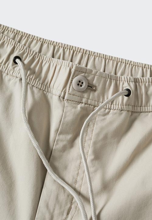 MANGO - Trousers cuffed gunma - lt green