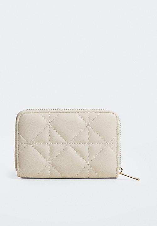 MANGO - Quilted wallet - off white