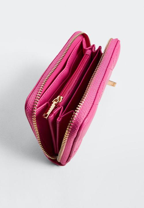 MANGO - Quilted wallet - fuchsia