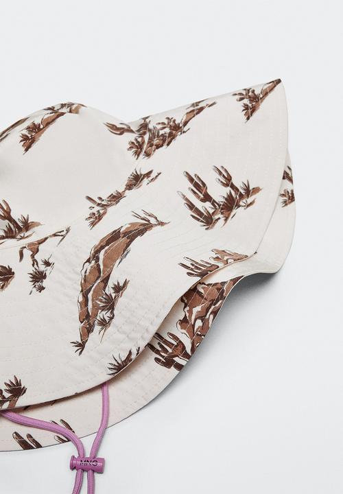 MANGO - Bucket print hat - ecru
