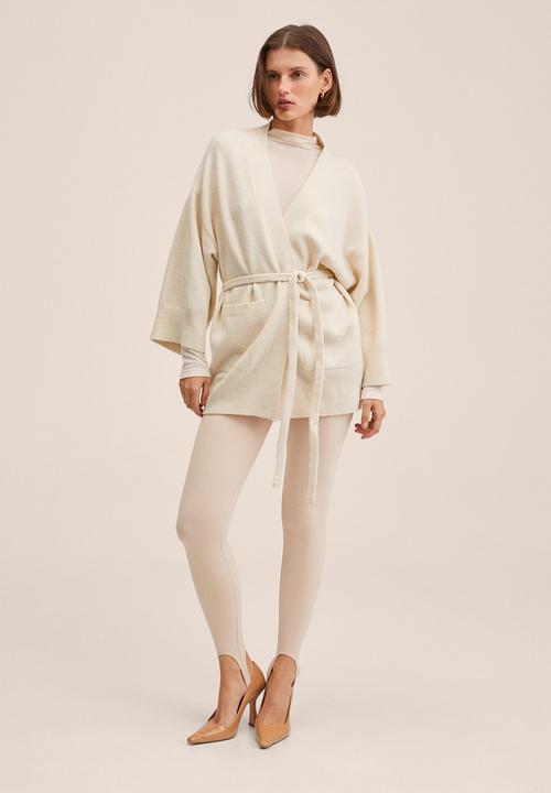 MANGO - Cardigan . spagheti - light beige