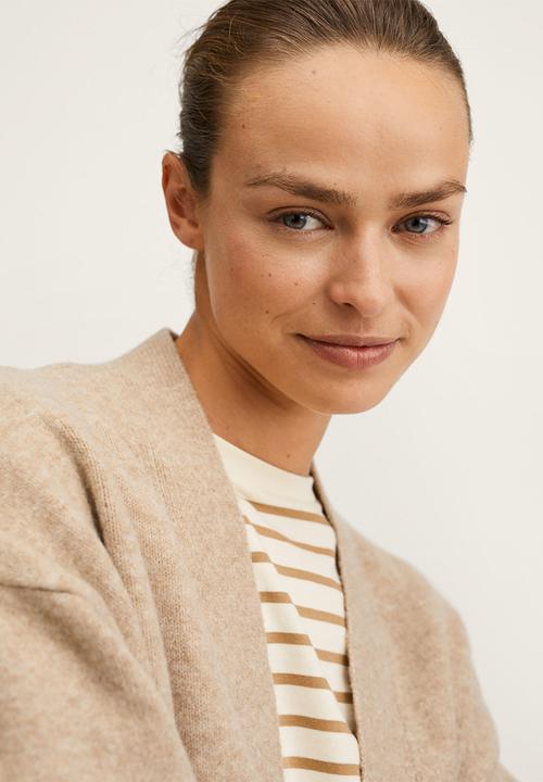 MANGO - Cardigan . spagheti - medium brown