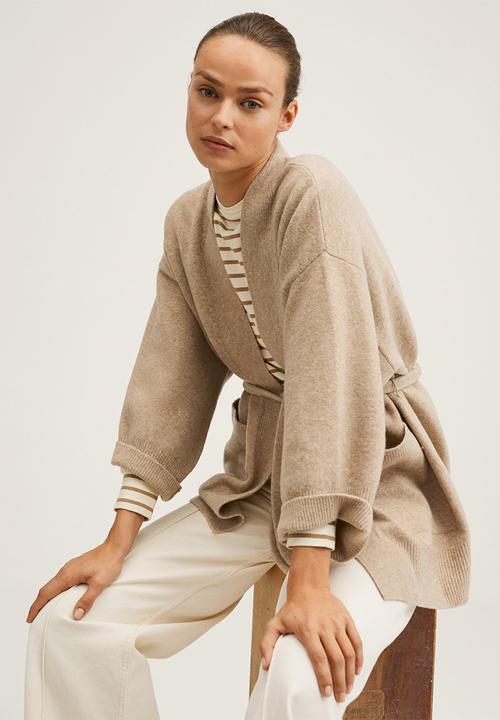 MANGO - Cardigan . spagheti - medium brown