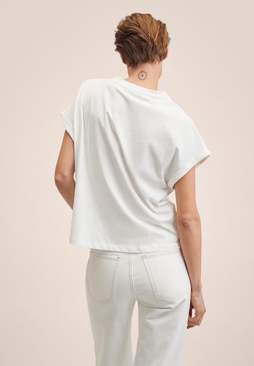 MANGO - T-shirt pstfold  -natural