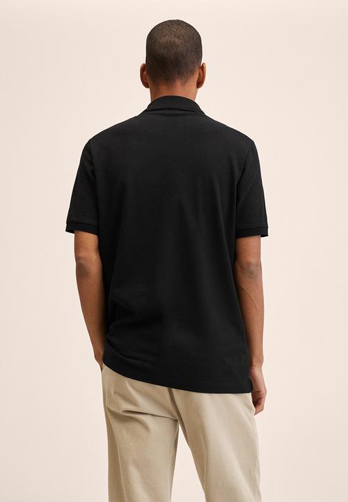 MANGO - Polo shirt . rea - black