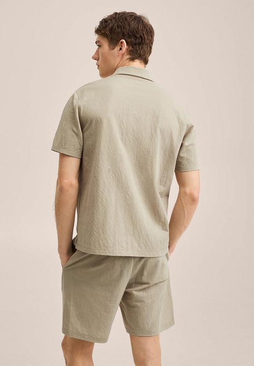 MANGO - Mariano lightweight cotton golfer  - natural
