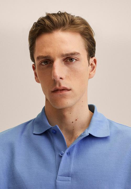 MANGO - Polo shirt . rea - blue