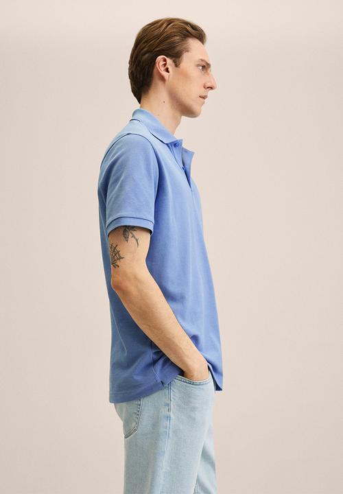 MANGO - Polo shirt . rea - blue