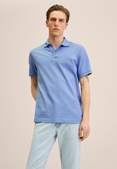 MANGO - Polo shirt . rea - blue