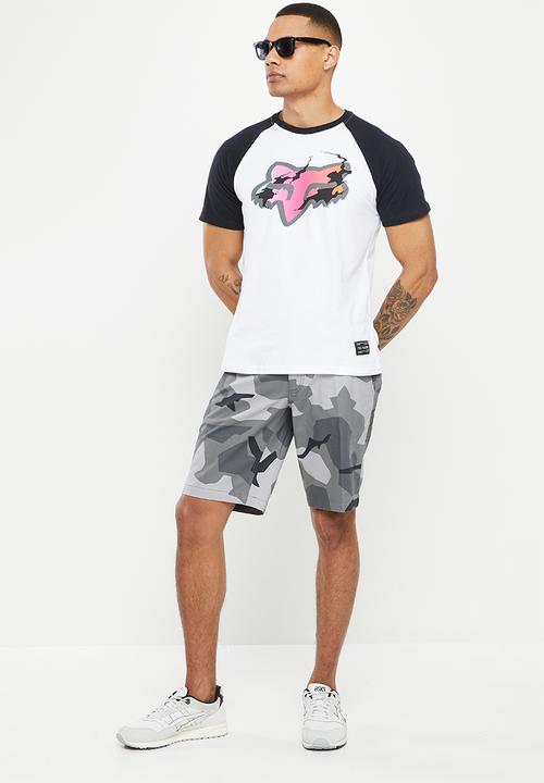 Fox - Pyre raglan short sleeve tee - white
