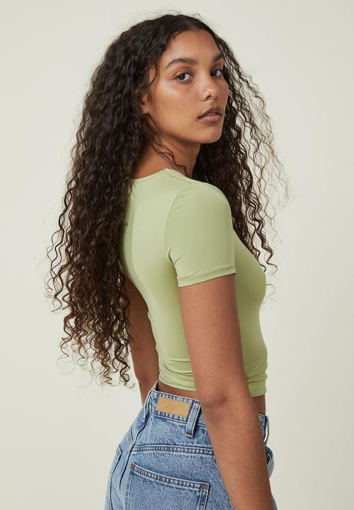 Cotton On - Sculpted crew neck tee - safari green