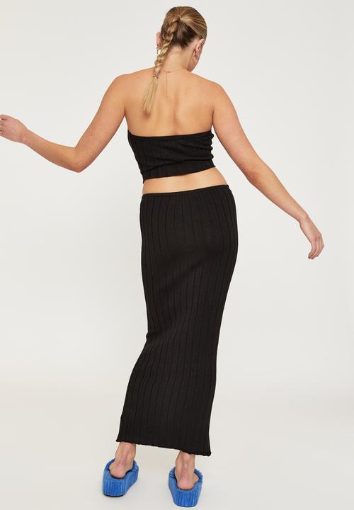 Supré  - Reese low rise knit maxi skirt - black