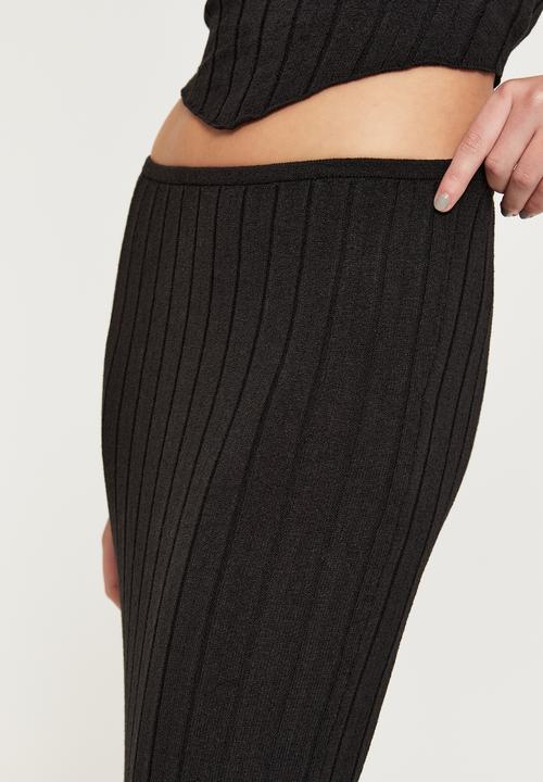 Supré  - Reese low rise knit maxi skirt - black