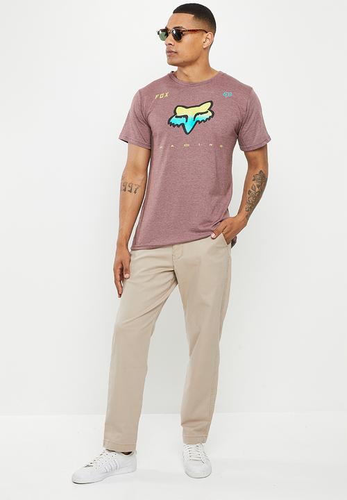 Fox - Rkane head short sleeve tee - burgundy melange